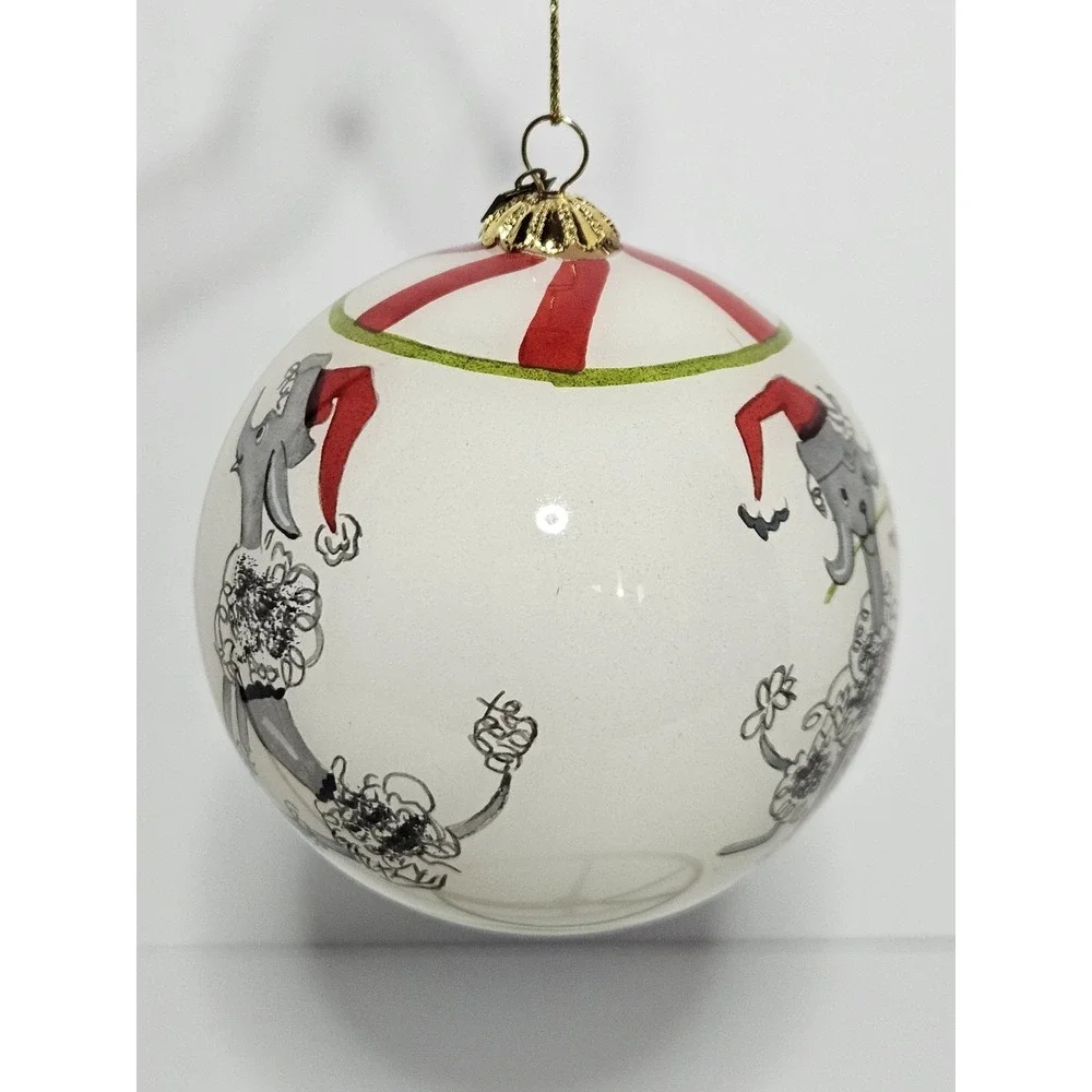 Pier 1 Li Bien Poodle Christmas Ornament Inside Reverse Painted Glass Boxed Dog